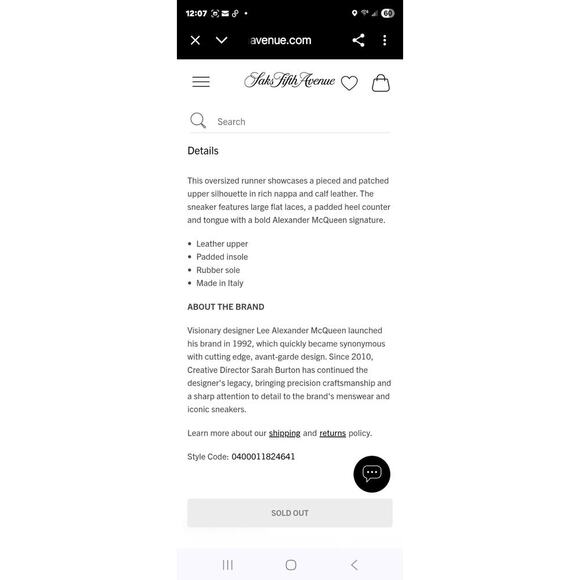 McQueen Men Oversized Runner - Picture 7 of 7